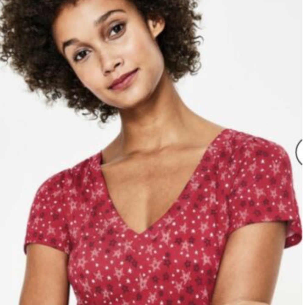 Boden Penelope Jersey Dress 4th of July Stars 6P